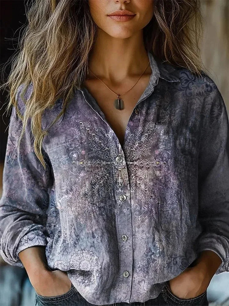 Women's Floral Long-Sleeve Blouse