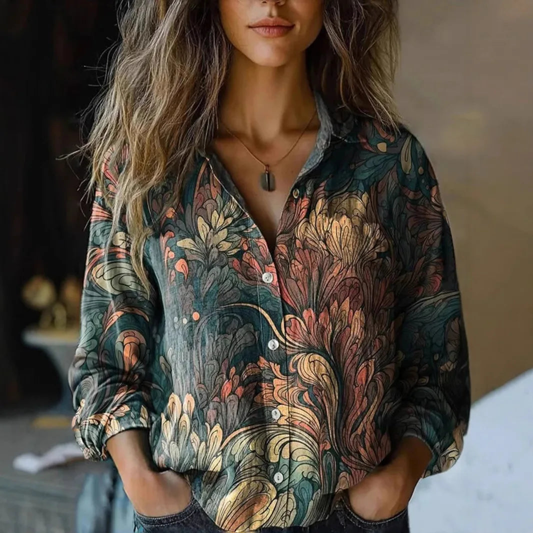 Women's Floral Long-Sleeve Blouse