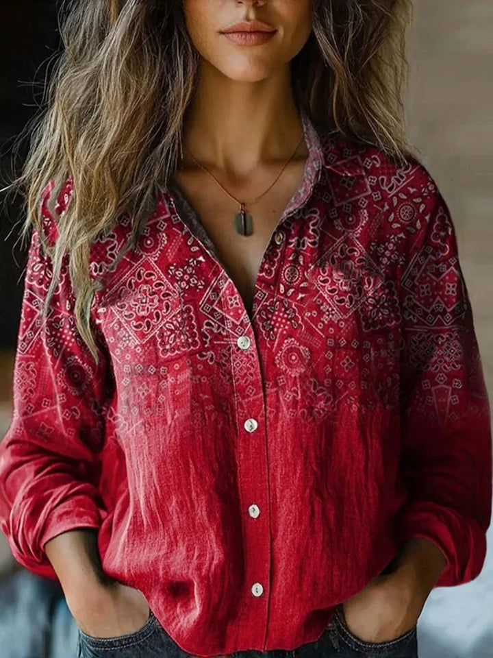 Women's Floral Long-Sleeve Blouse