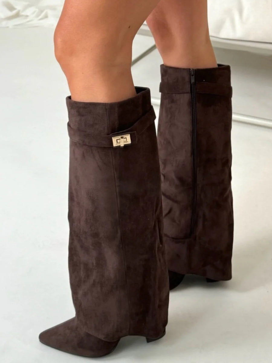 Women's Fold-Over Pointed-Toe Boots