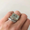 Women's Stackable Ring Set with Emerald Cut Turquoise Stone