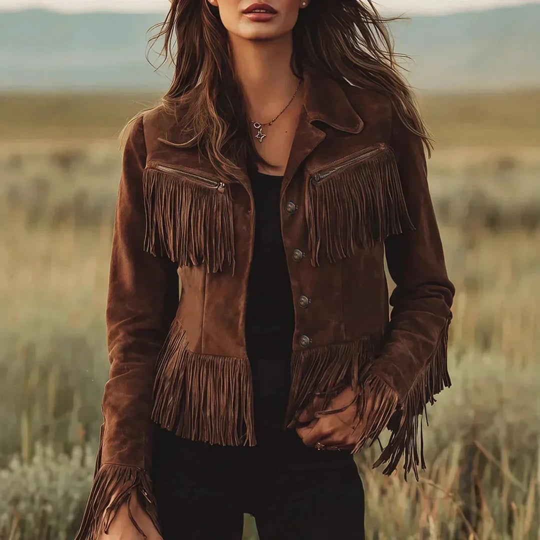 Women's Fringe Button-Front Jacket