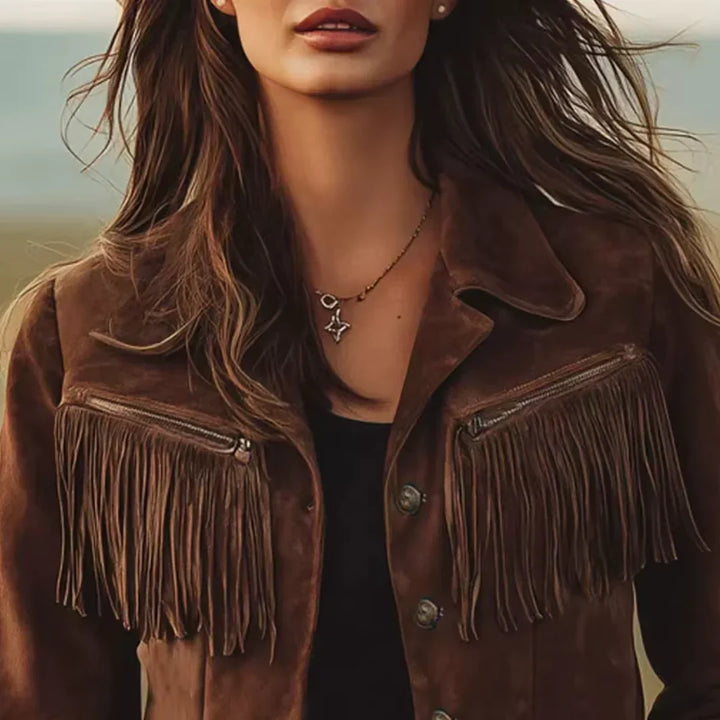 Women's Fringe Button-Front Jacket