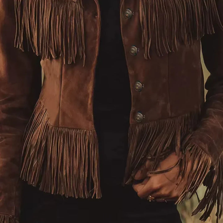 Women's Fringe Button-Front Jacket