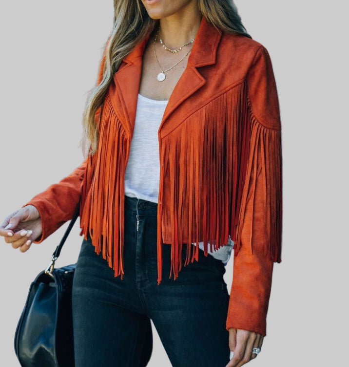 Women's Fringe Open-Front Jacket