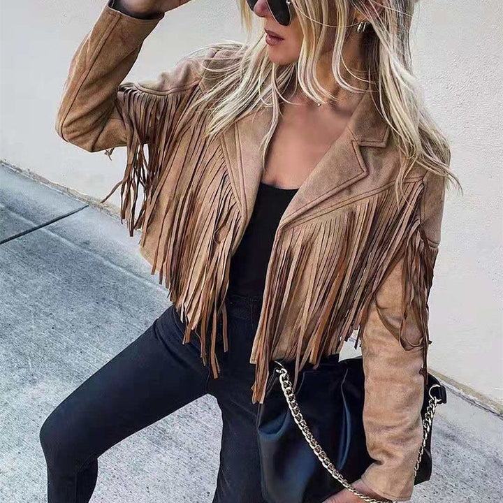 Women's Fringe Open-Front Jacket