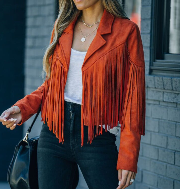 Women's Fringe Open-Front Jacket