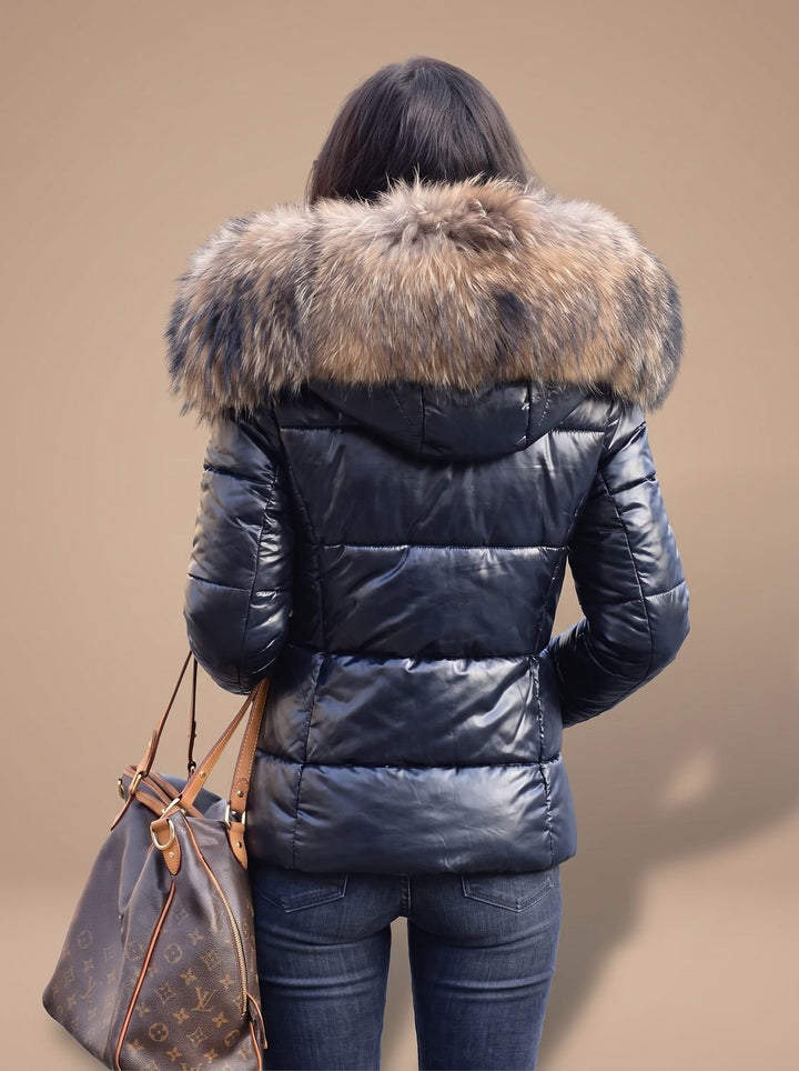 Women's Fur-Trim Hood Quilted Puffer Coat