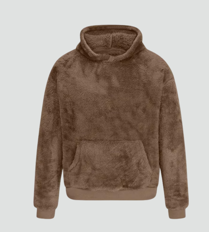 Women's Fuzzy Fleece Pullover Hoodie with Kangaroo Pocket