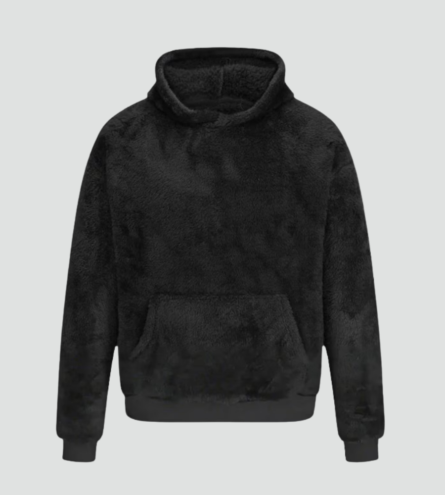 Women's Fuzzy Fleece Pullover Hoodie with Kangaroo Pocket