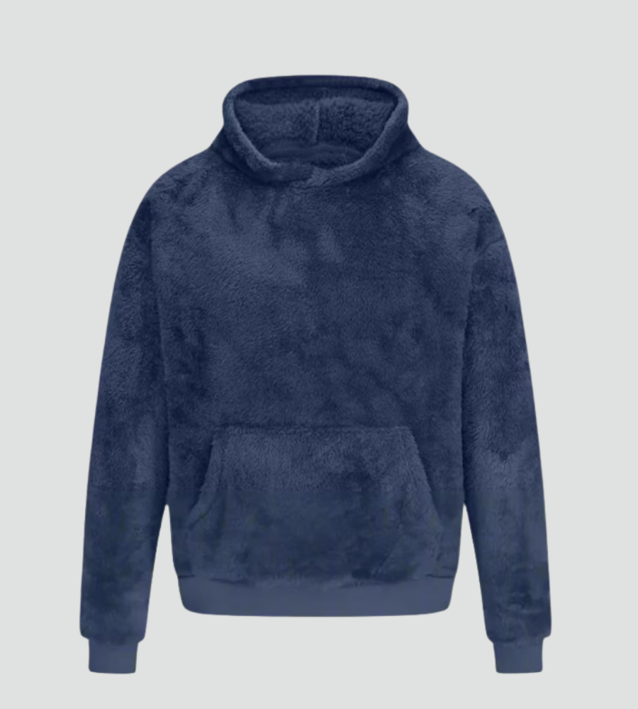 Women's Fuzzy Fleece Pullover Hoodie with Kangaroo Pocket
