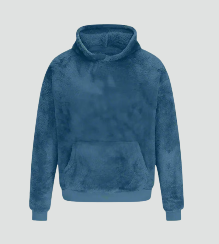 Women's Fuzzy Fleece Pullover Hoodie with Kangaroo Pocket