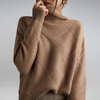 Women's Geometric Knit Roll Neck Jumper