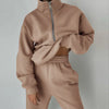 Women's Half-Zip Mock Neck Two-Piece Tracksuit Set