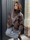 Women's High-Neck Asymmetric Zip-Front Jacket