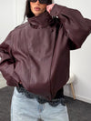 Women's High-Neck Asymmetric Zip-Front Jacket