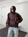 Women's High-Neck Asymmetric Zip-Front Jacket