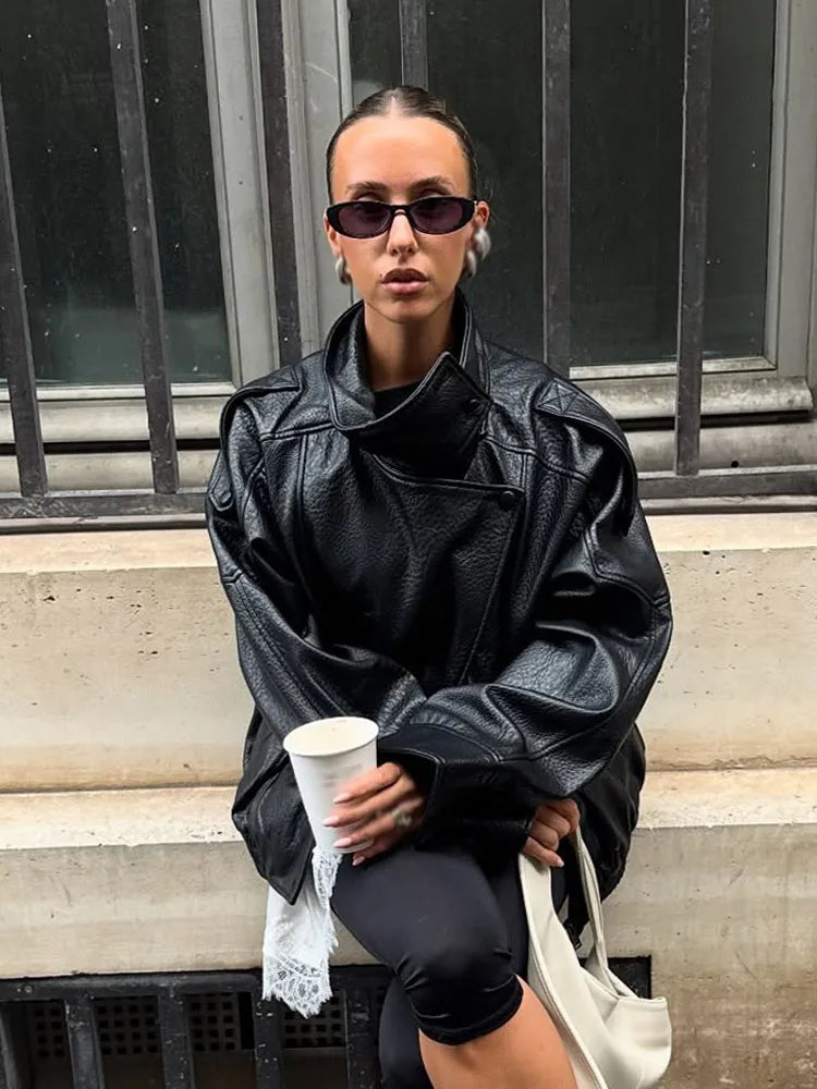 Women's High-Neck Asymmetric Zip-Front Jacket