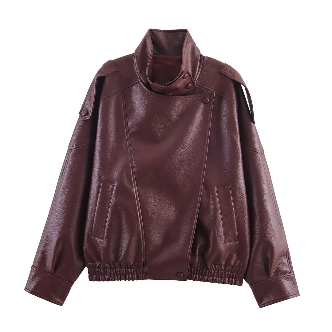 Women's High-Neck Asymmetric Zip-Front Jacket