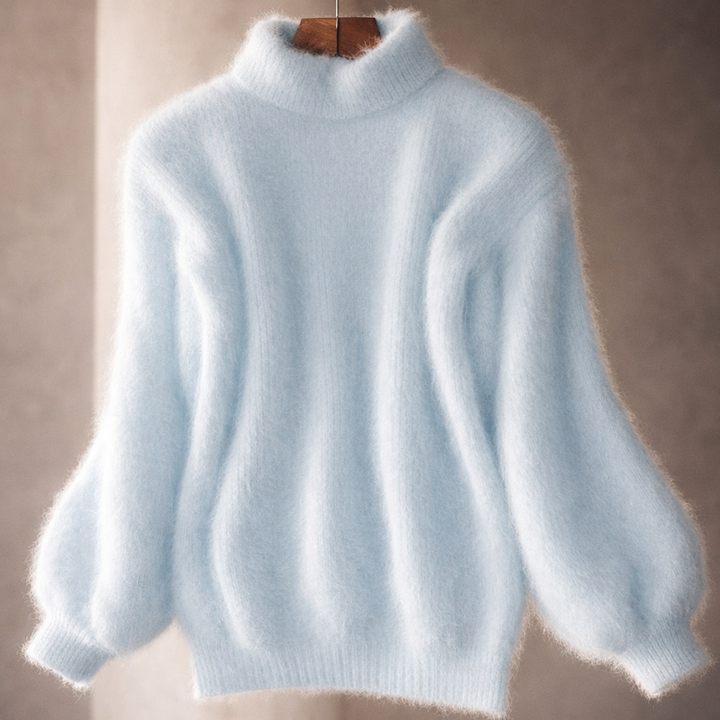 Women's High-Neck Ribbed Knit Jumper