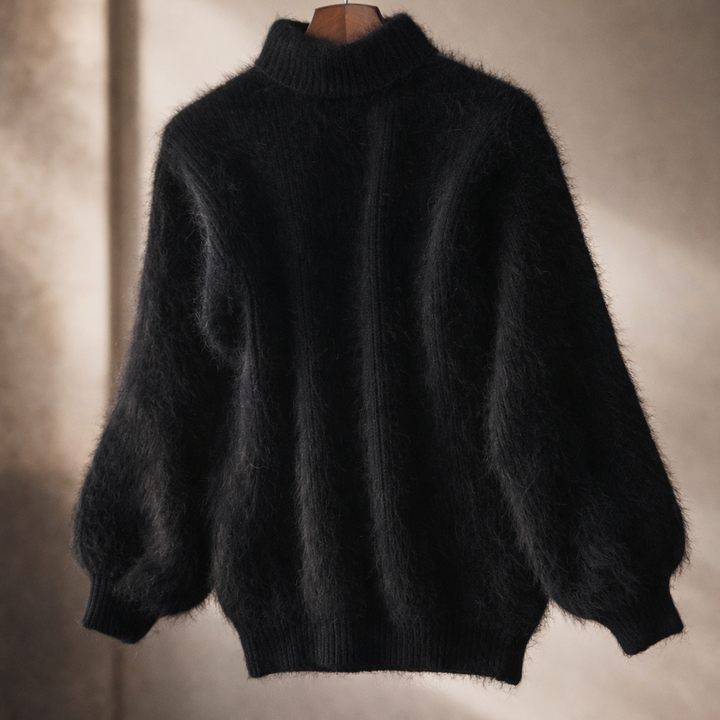 Women's High-Neck Ribbed Knit Jumper