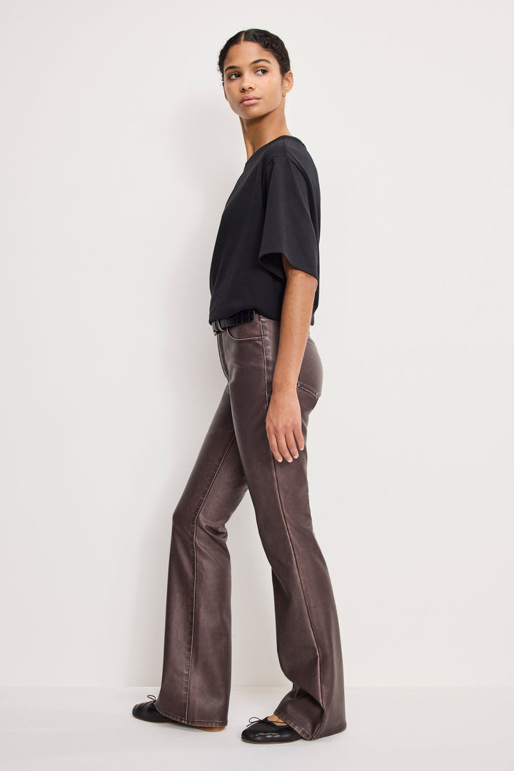 Women's High-Rise Bootcut Faux Leather Trousers