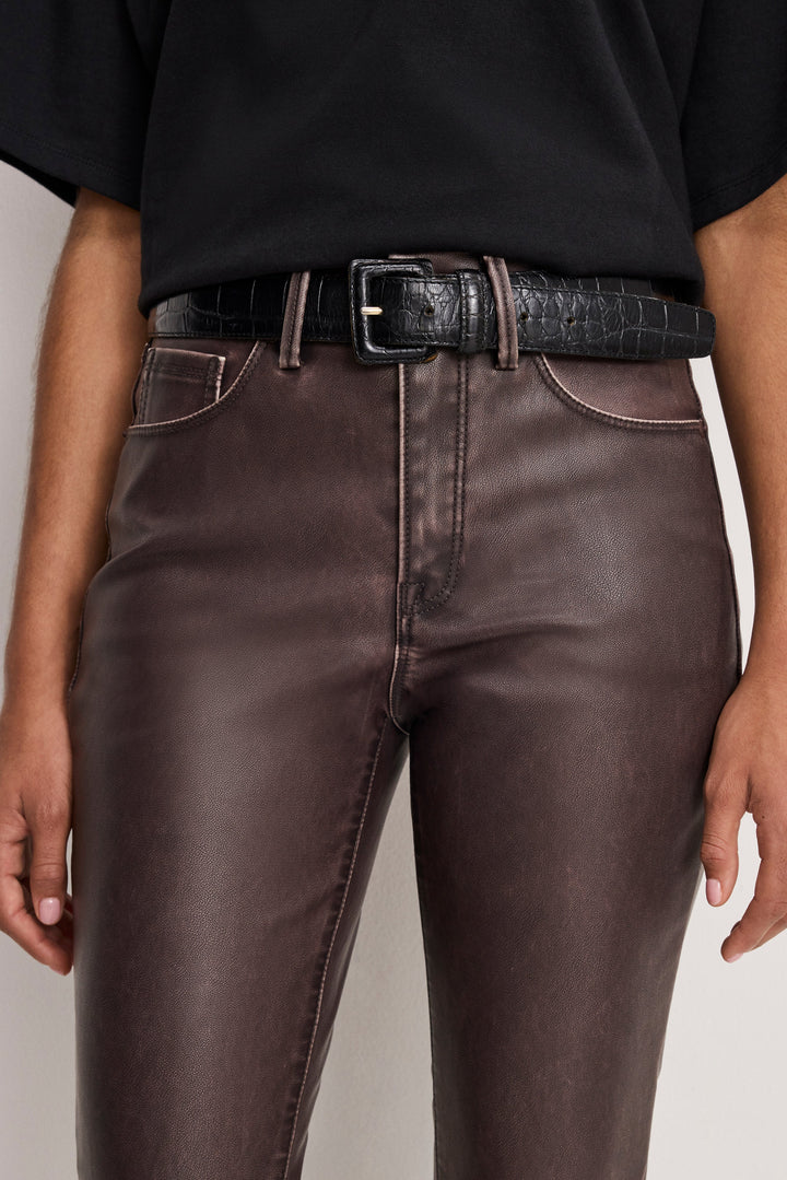 Women's High-Rise Bootcut Faux Leather Trousers