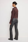 Women's High-Rise Faux Leather Bootcut Trousers