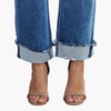 Women's High-Rise Straight-Leg Jeans with Cuffed Hems