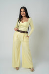 Women's High-Rise Wide-Leg Trousers With Belt