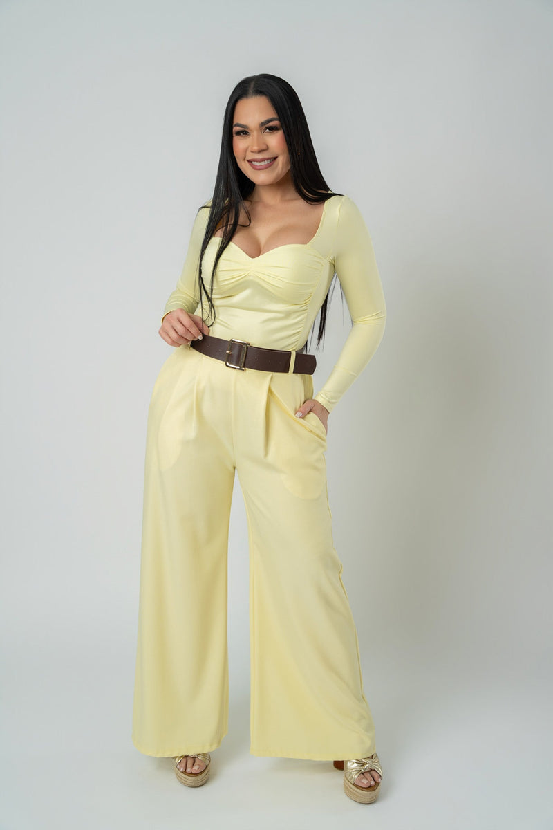 Women's High-Rise Wide-Leg Trousers With Belt