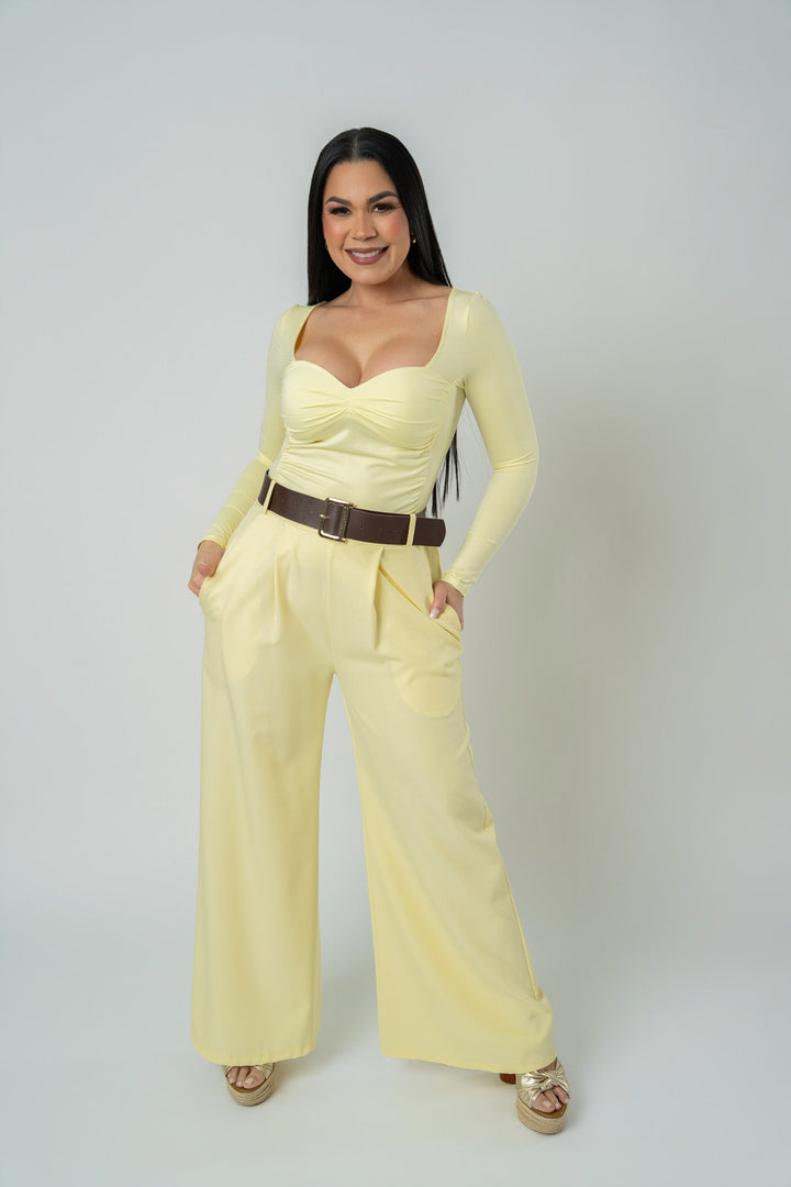 Women's High-Rise Wide-Leg Trousers With Belt