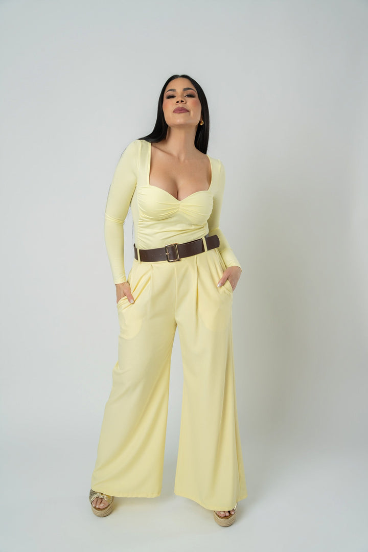 Women's High-Rise Wide-Leg Trousers With Belt