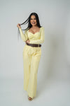 Women's High-Rise Wide-Leg Trousers With Belt