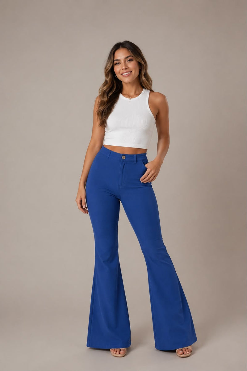 Women's High-Waist Bell Bottom Trousers