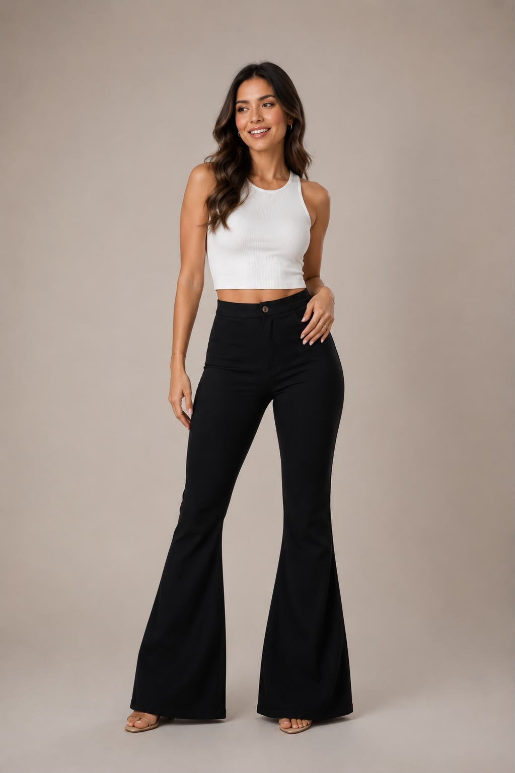 Women's High-Waist Bell Bottom Trousers