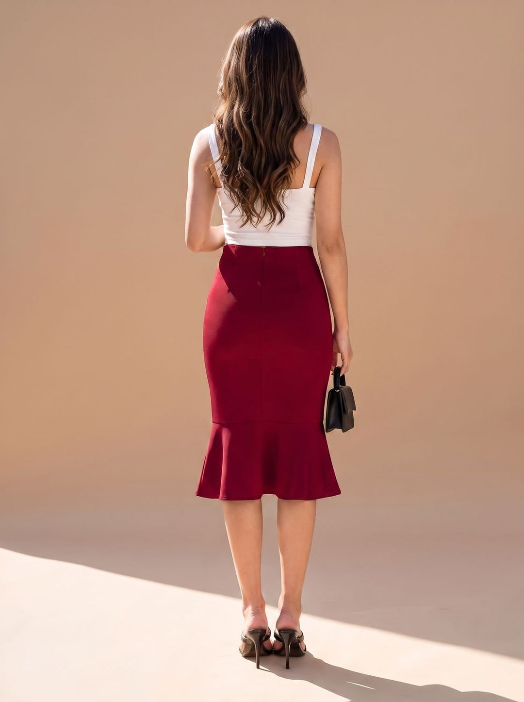Women's High-Waist Fishtail Midi Skirt