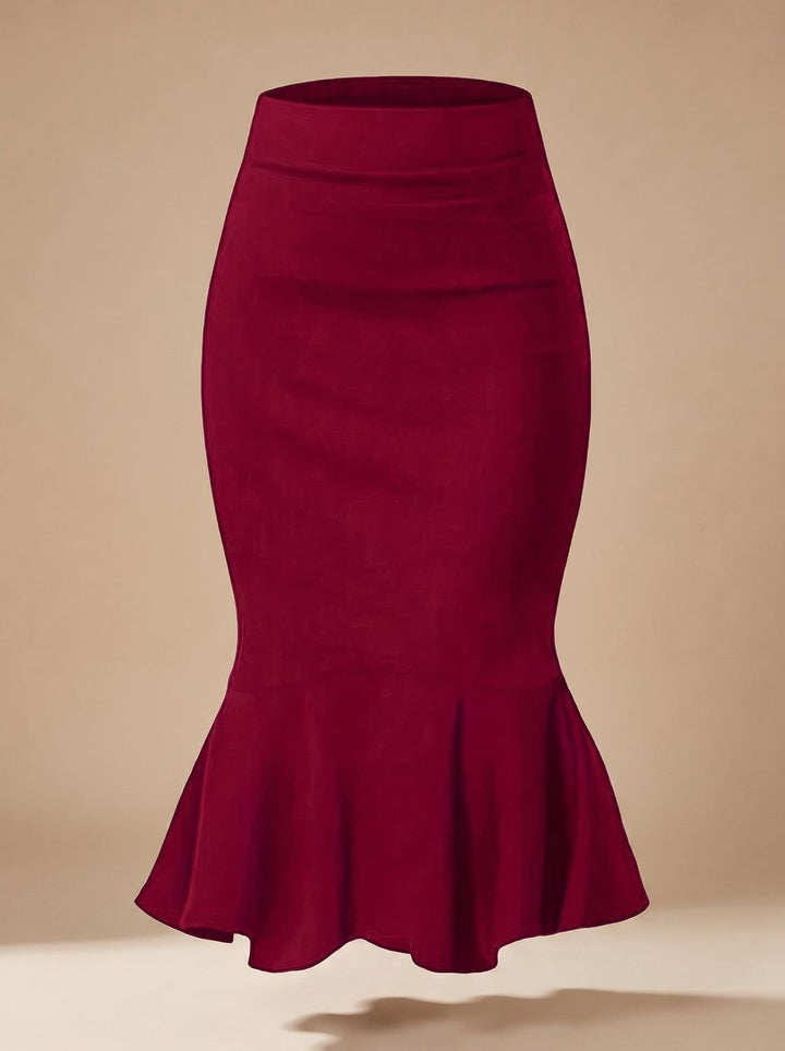 Women's High-Waist Fishtail Midi Skirt