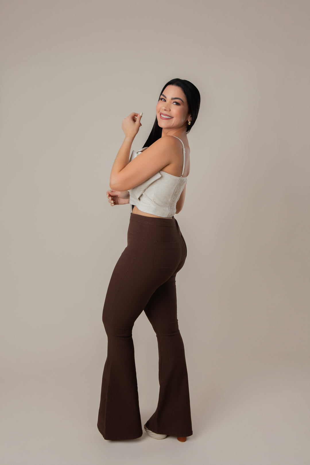 Women's High-Waist Flare Trousers