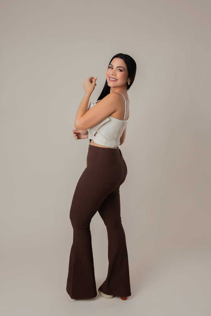 Women's High-Waist Flare Trousers