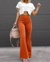 Women's High-Waist Flared Leg Trousers