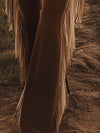 Women's High-Waist Fringe Flare Jeans