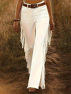 Women's High-Waist Fringe Flare Jeans