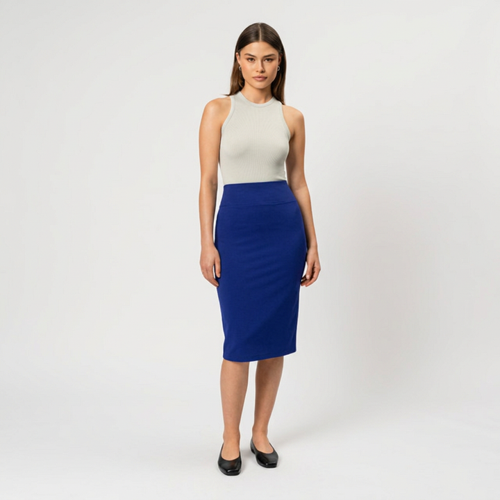 Women's High-Waist Pencil Midi Skirt
