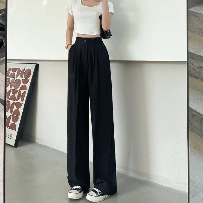 Women's High-Waist Wide-Leg Trousers
