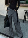 Women's High-Waist Wide-Leg Trousers with Layered Detail