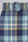 Women's High-Waisted Check Pencil Skirt