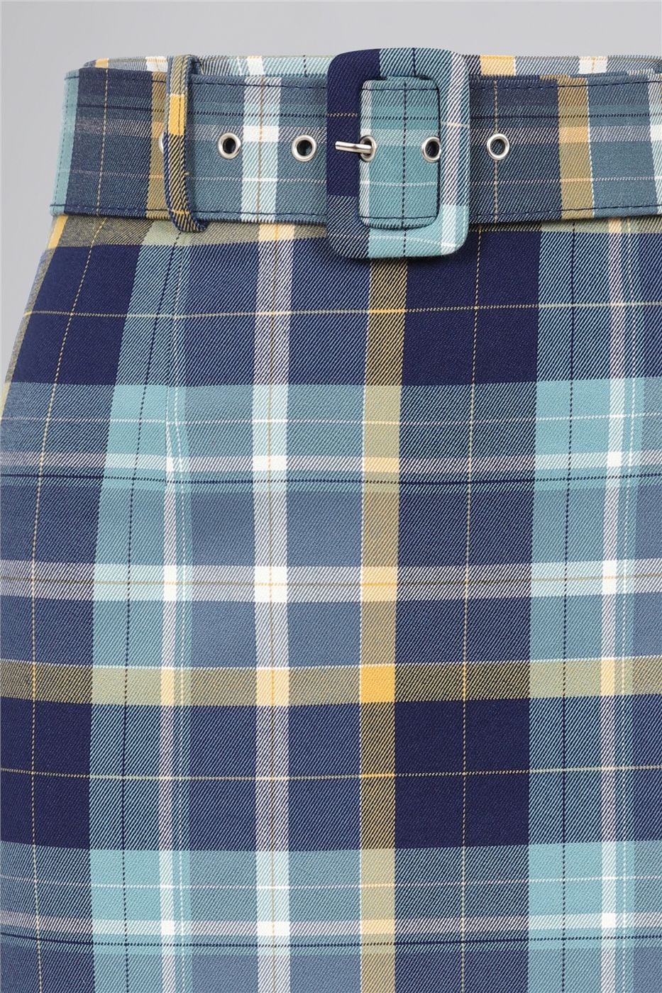 Women's High-Waisted Check Pencil Skirt