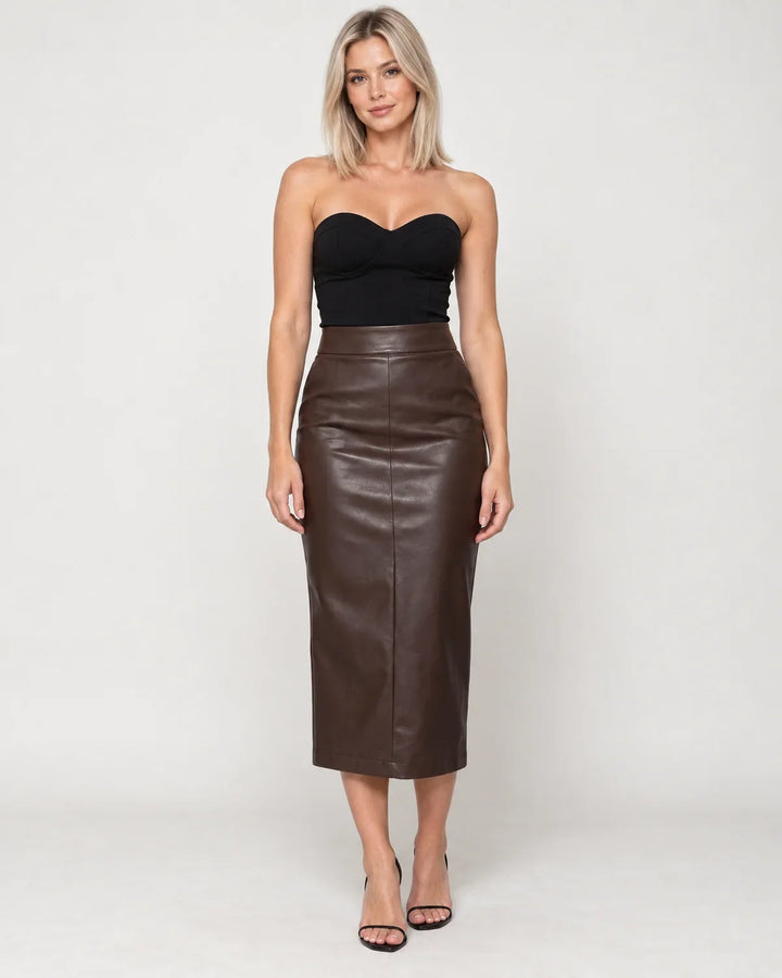 Women's High-Waisted Midi Pencil Skirt