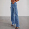 Women's High-Waisted Wide-Leg Raw-Hem Jeans